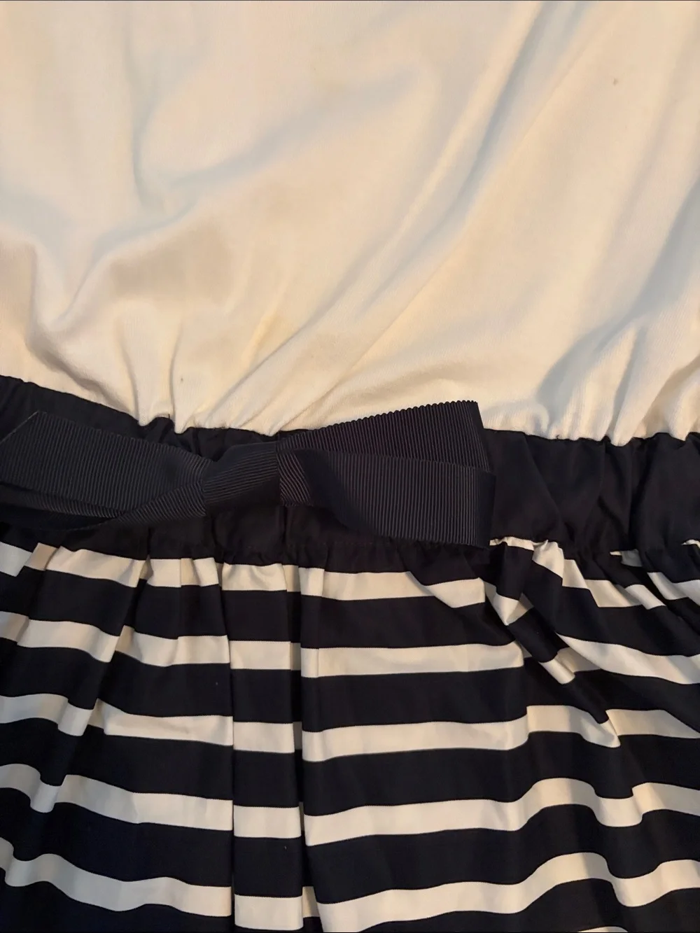 kate spade White Top with Navy Striped Skirt Dress